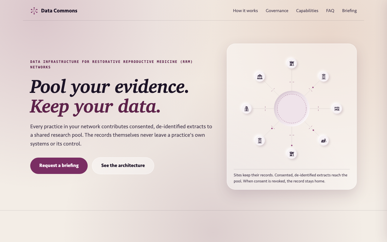 Screenshot of the Data Commons preview page.